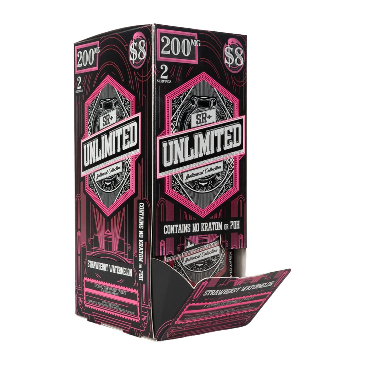 Unlimited 200mg Botanical Collection Tablets - Strawberry Watermelon (30ct Display)
