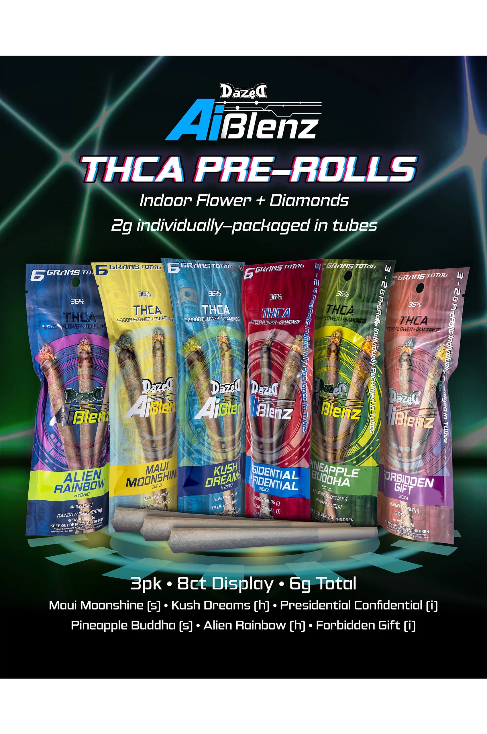 Marketing Sheet 107 - AI Blenz THCA 3pk 2g Prerolls