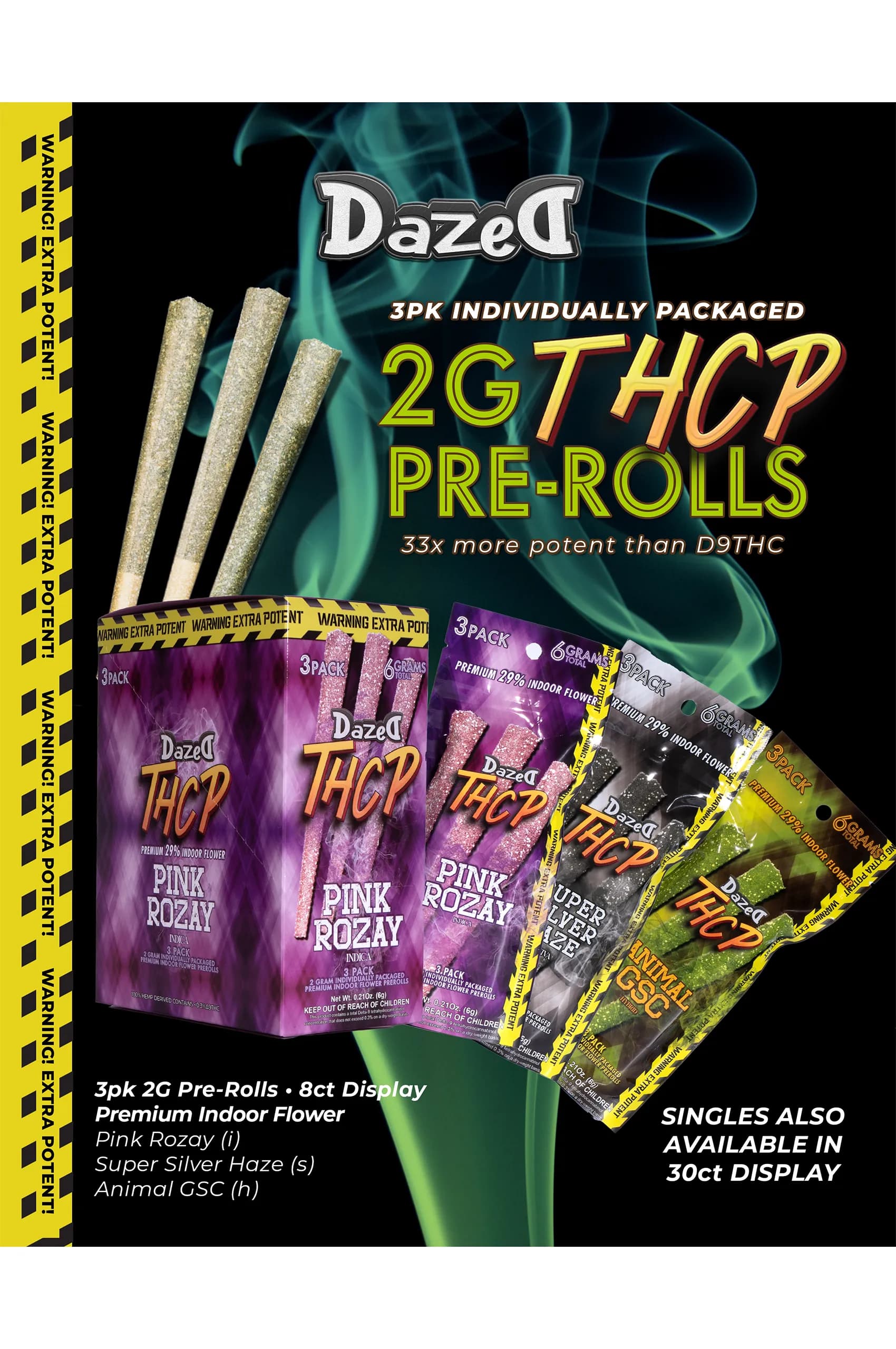 Marketing Sheet 112 - Dazed THCP 3pk 2g Prerolls