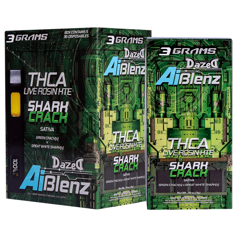 3g Disposable - Shark Crack AI Blenz THCA (5ct Shipper)