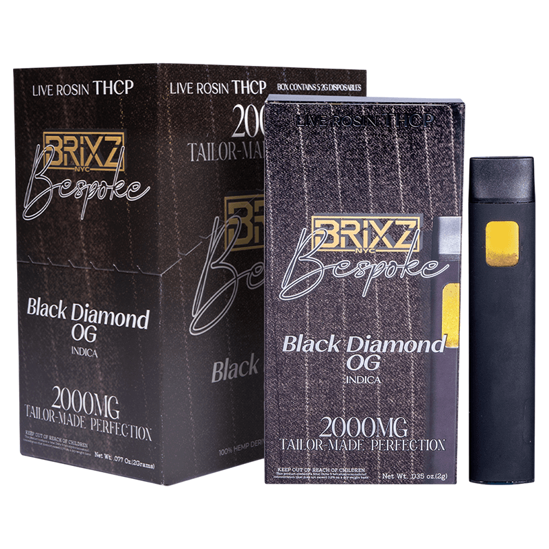 Brixz Bespoke 2g Disposable - Black Diamond OG THCP (5ct Shipper)