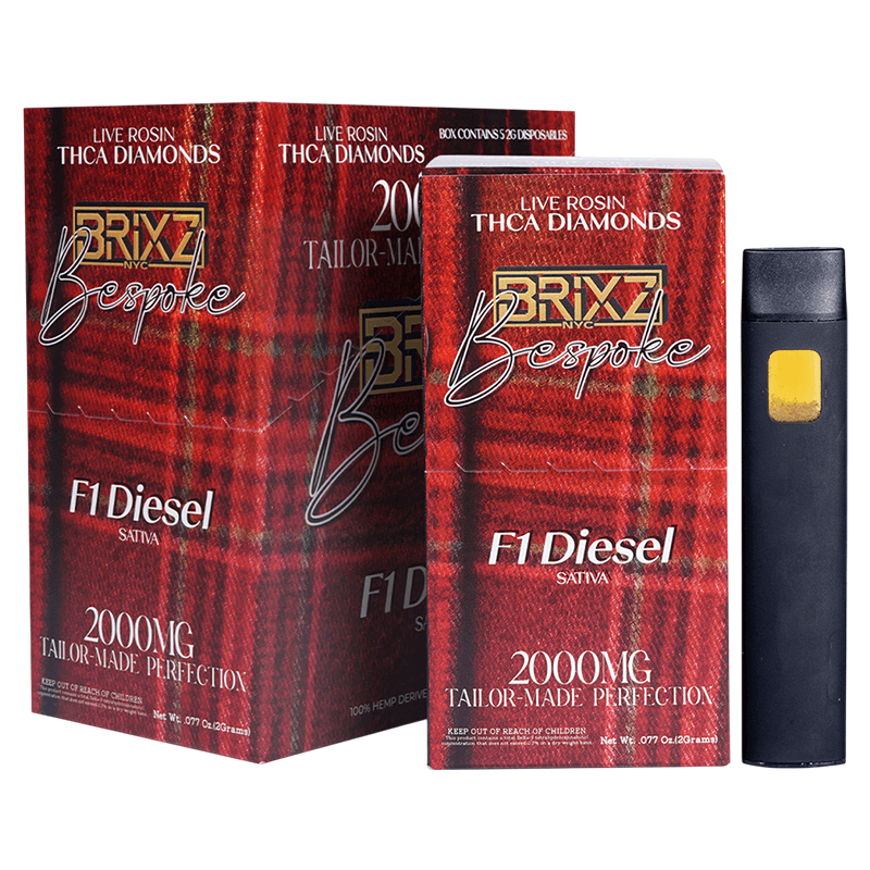 Brixz Bespoke 2g Disposable - F1 Diesel THCA (5ct Shipper)