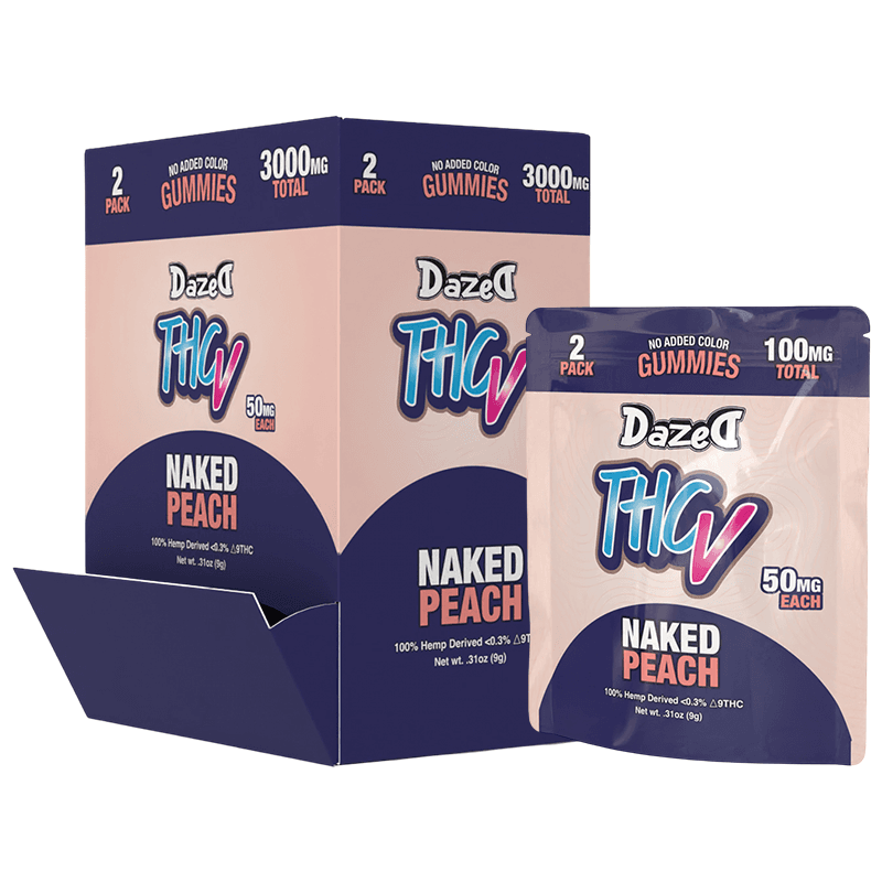 Gummy 100mg - 2 Pack Naked Peach THCV (30ct Shipper)