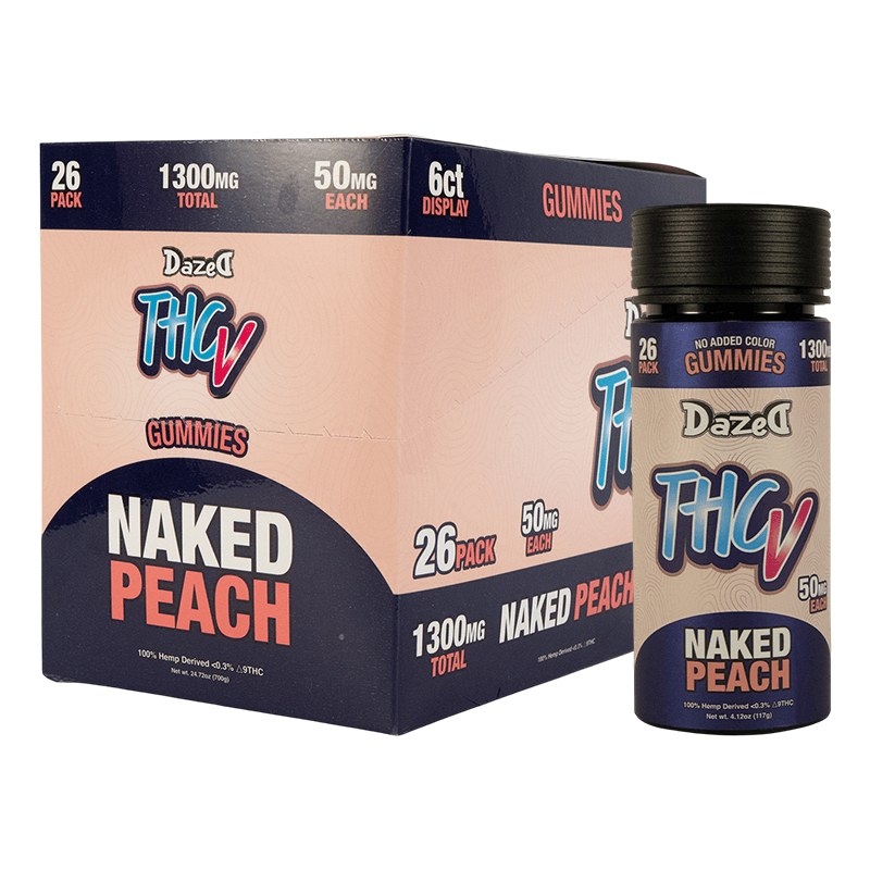 Gummy 1300mg - 26 Pack Naked Peach THCV (6ct Shipper)