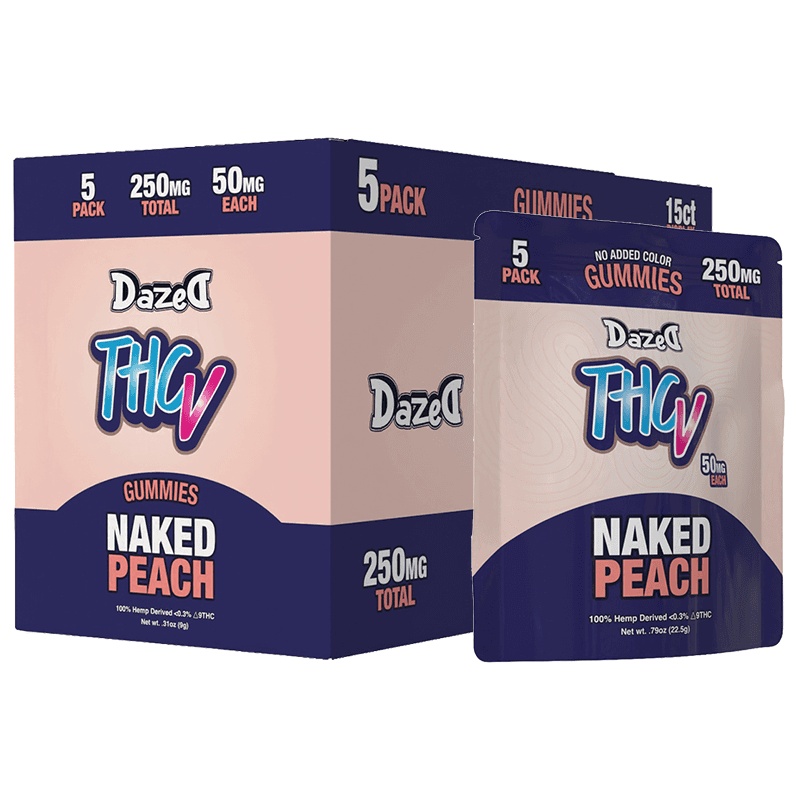 Gummy 250mg - 5 Pack Naked Peach THCV (15ct Shipper)