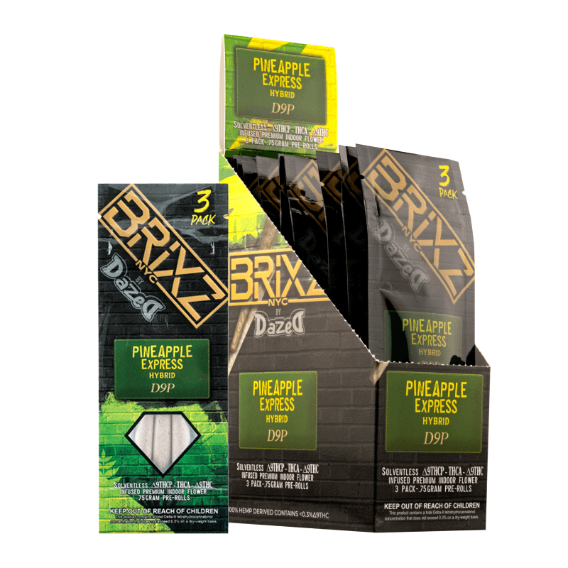 Preroll 3pk - Pineapple Express Brixz THCA (10ct Shipper)