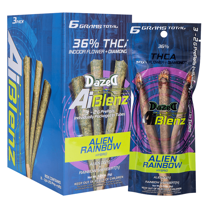 Preroll 3pk 2g - Alien Rainbow AI Blenz THCA (8ct Display)