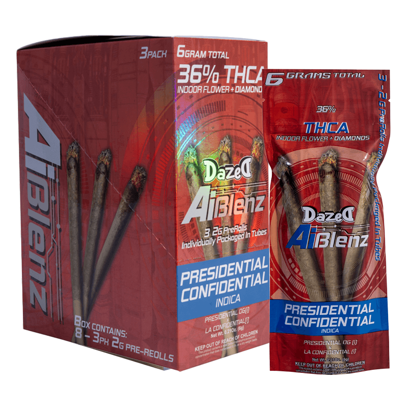 Preroll 3pk 2g - Presidental Confidential AI Blenz THCA (8ct Display)