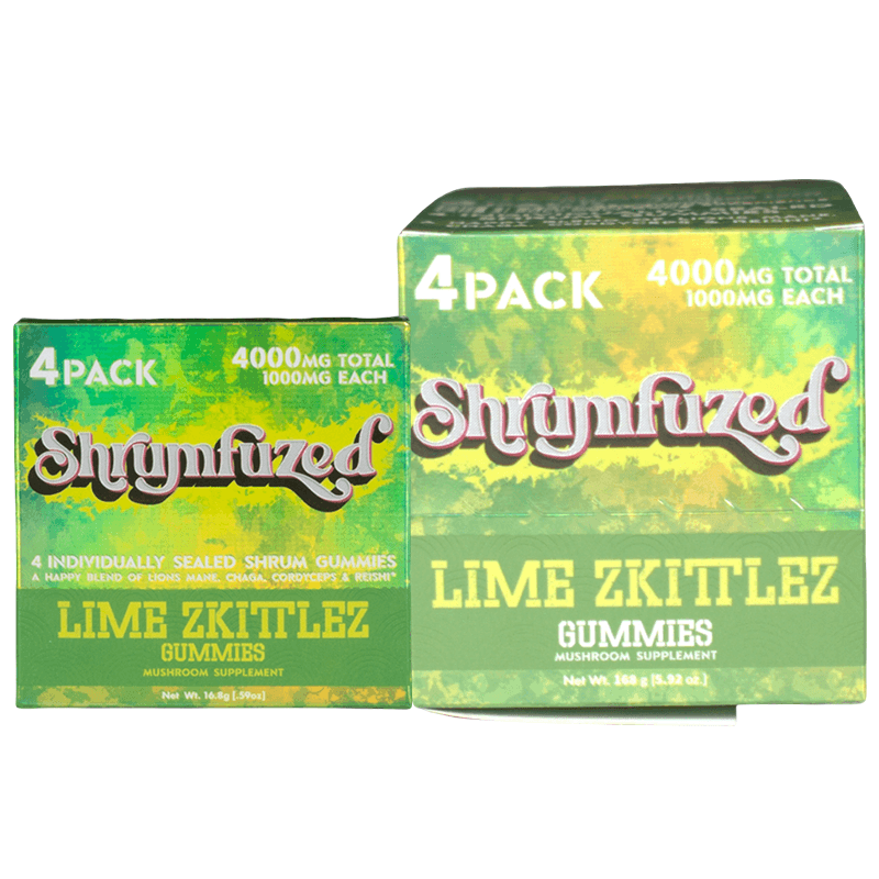 Shrumfuzed 4pk Gummies 1000mg - Lime Zkittlez (10ct Shipper)