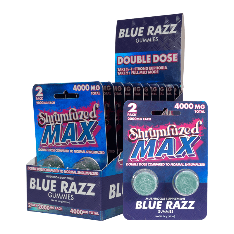 Shrumfuzed MAX 2pk Gummies 2000mg - Blue Razz (10ct Display)