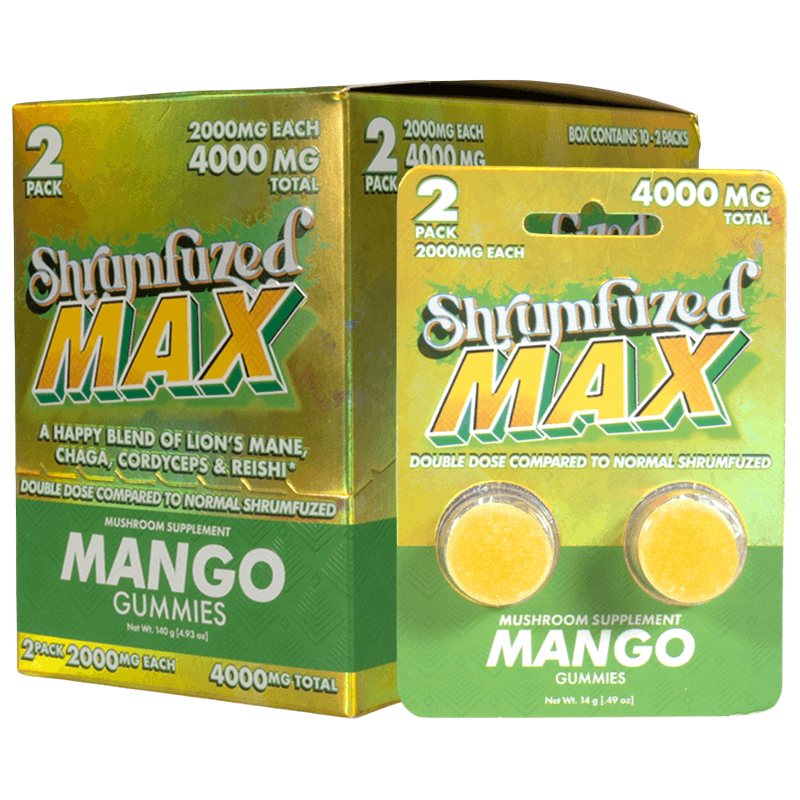 Shrumfuzed MAX 2pk Gummies 2000mg - Mango (10ct Display)
