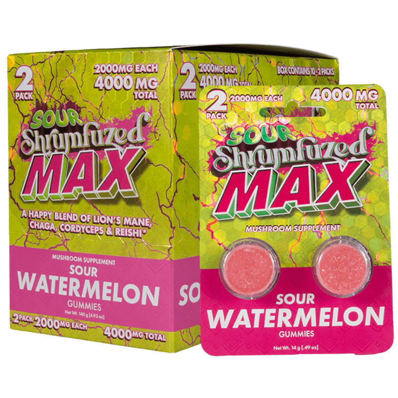 Shrumfuzed MAX 2pk Gummies 2000mg - Sour Watermelon (10ct Display)