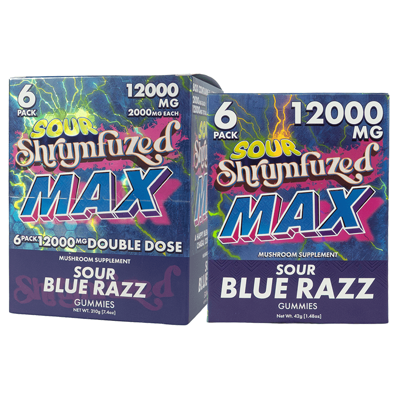 Shrumfuzed MAX 6pk Gummies 2000mg - Sour Blue Razz (5ct Display)