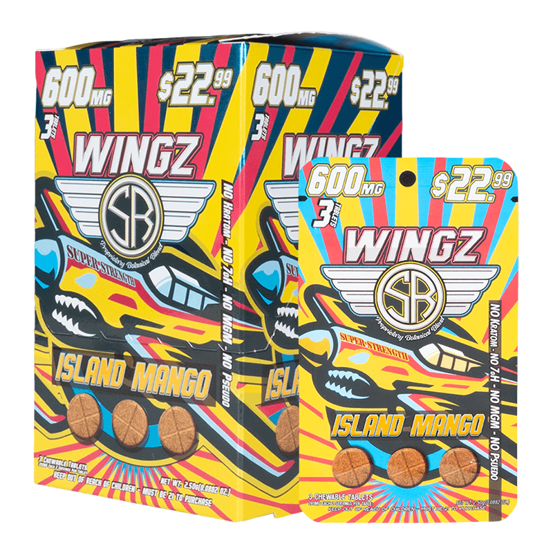 Wingz 600mg Super Strength Botanical Blend 3pk Tablets - Island Mango (10ct Display)